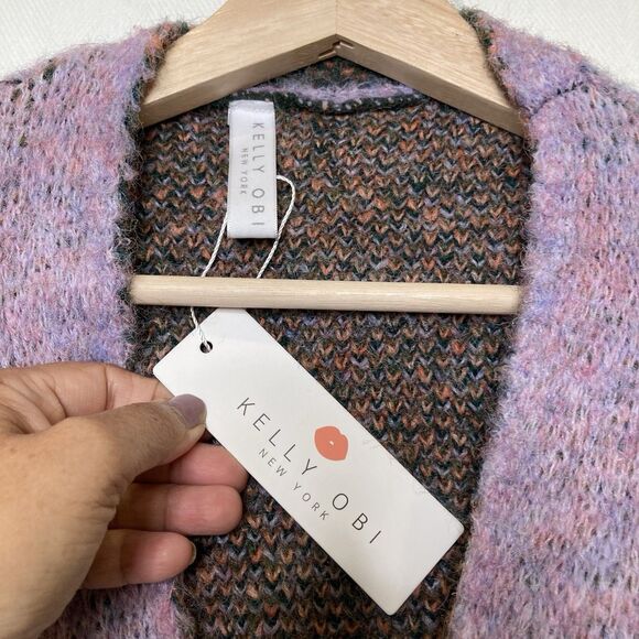 Kelly OBI Landscape Vintage Mohair Print Knit Cardigan Women M Long Sleeves NWT - Picture 11 of 14